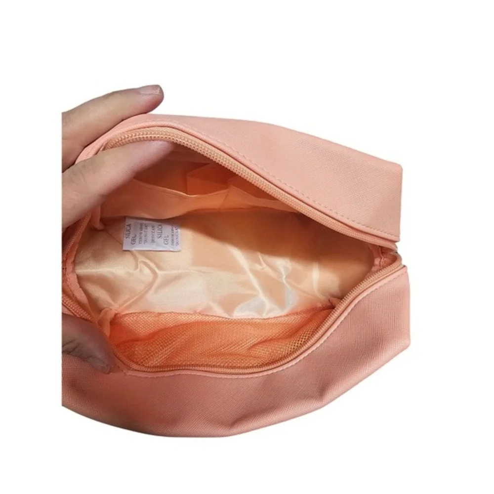 BeautiQ Pink Makeup Cosmetic Bag Travel Organizer Zip Closure‎